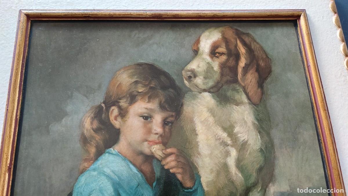 Antig&uuml;edades: CUADRO FRANCISCO RIBERA (NI&Ntilde;A CON PERRO) - Foto 2