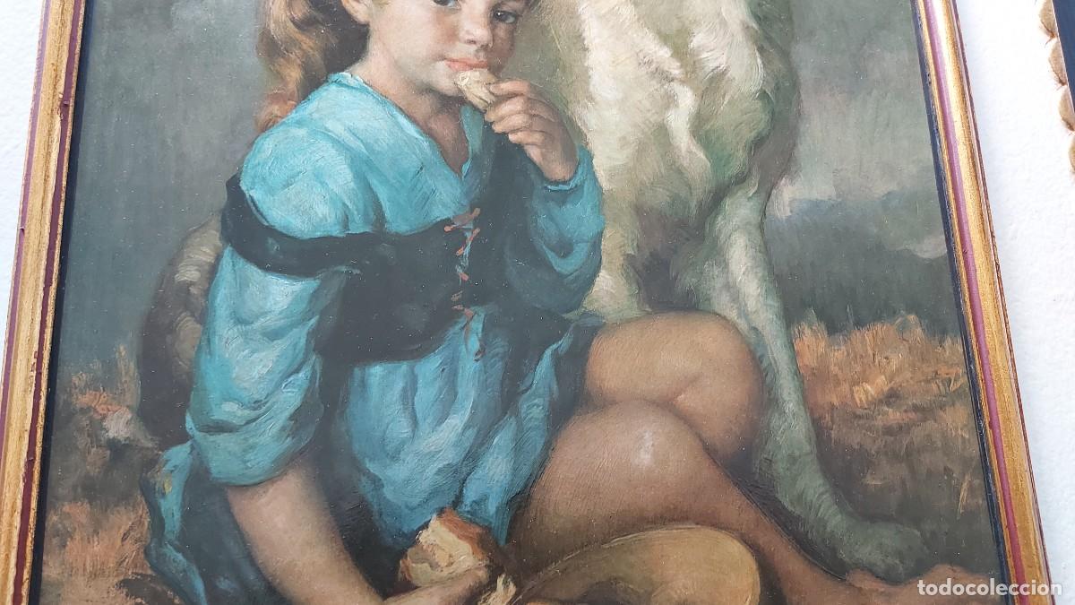 Antig&uuml;edades: CUADRO FRANCISCO RIBERA (NI&Ntilde;A CON PERRO) - Foto 3