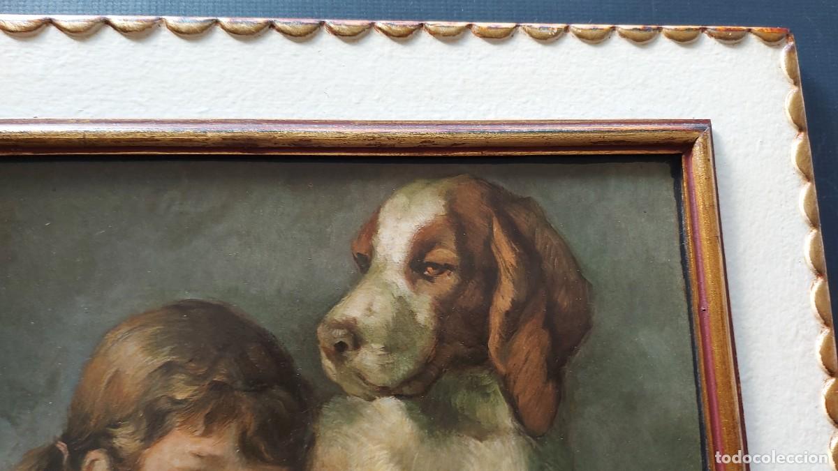 Antig&uuml;edades: CUADRO FRANCISCO RIBERA (NI&Ntilde;A CON PERRO) - Foto 7