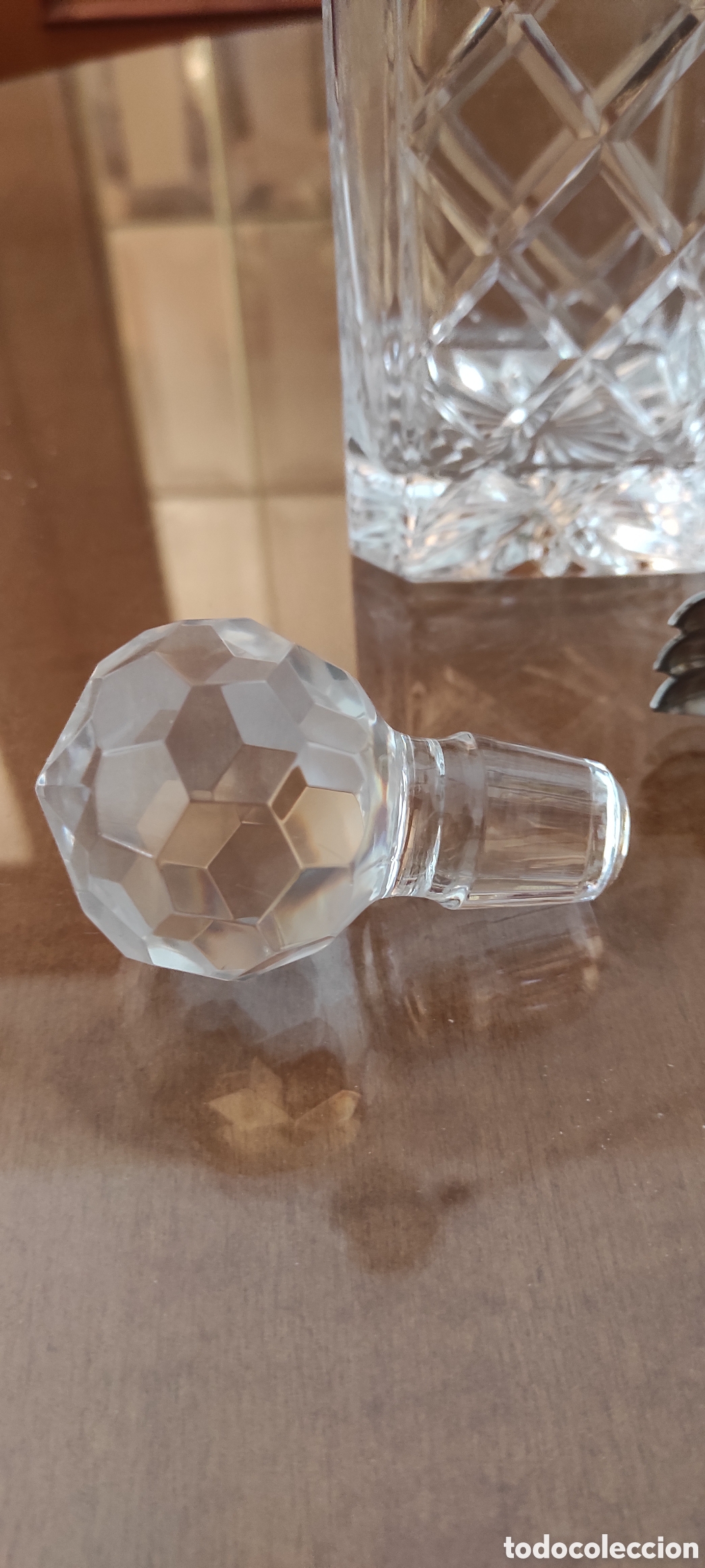 Antig&uuml;edades: Botella decantadora whisky de cristal y cubitera - Foto 3