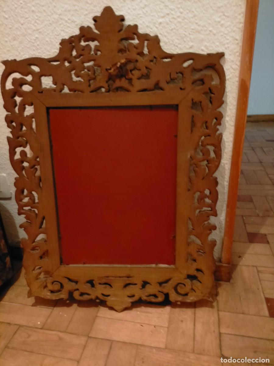 Antig&uuml;edades: ESPEJO DE MADERA ANTIGUO - Foto 2