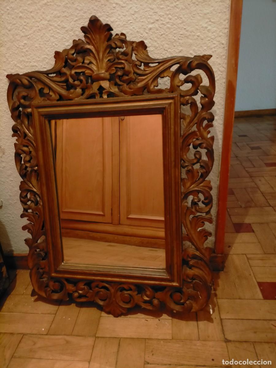 Antig&uuml;edades: ESPEJO DE MADERA ANTIGUO - Foto 3