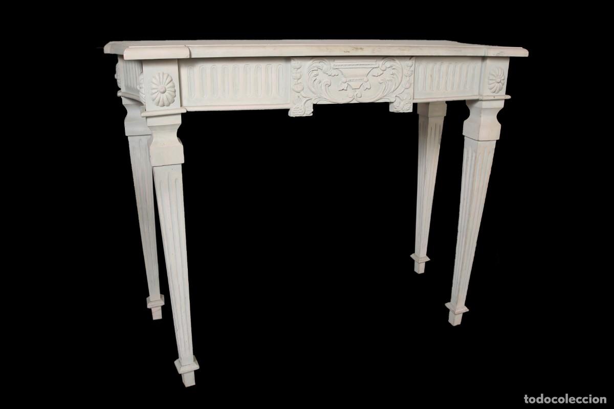 Antig&uuml;edades: Consola madera acabado blanco - Foto 1