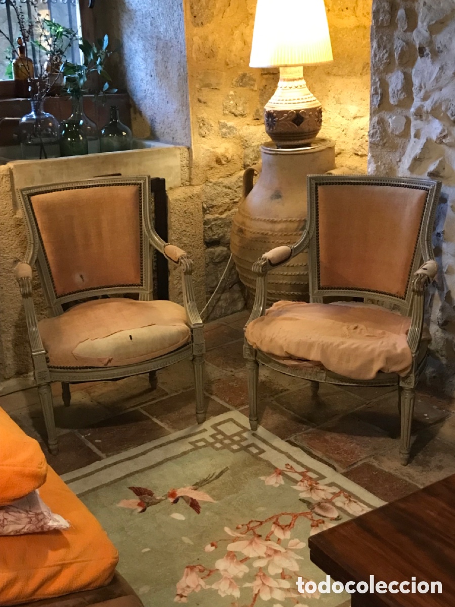 Antig&uuml;edades: Pareja Sillones Luis XVI - Foto 2