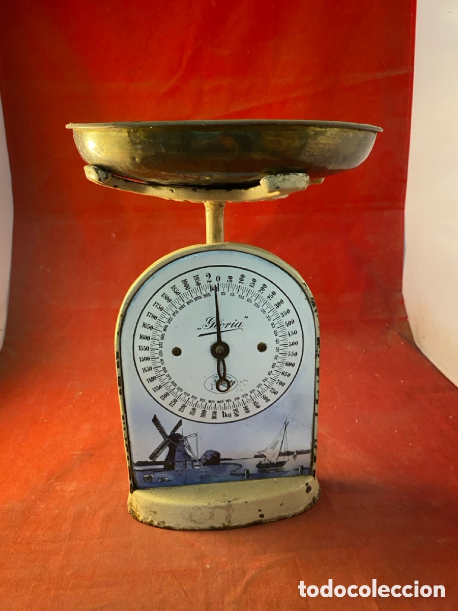Antig&uuml;edades: Antigua b&aacute;scula &ldquo;Gloria&rdquo; con esmalte - Foto 1