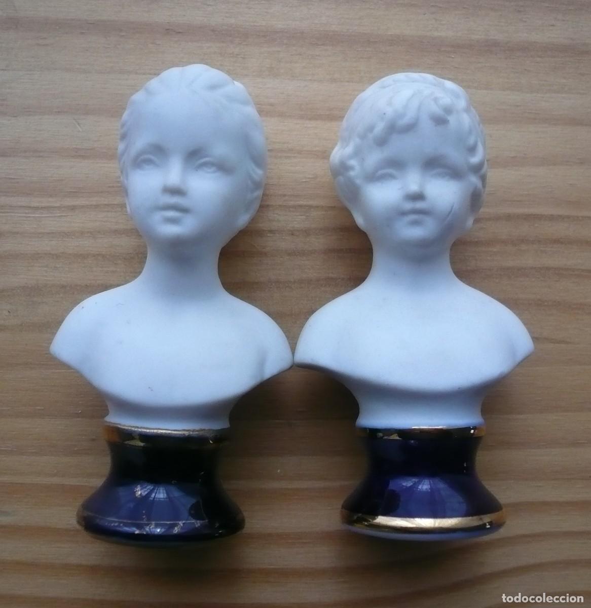 Antig&uuml;edades: PAREJA DE PEQUE&Ntilde;OS BUSTOS DE BISCUIT FRANCIA - Foto 1
