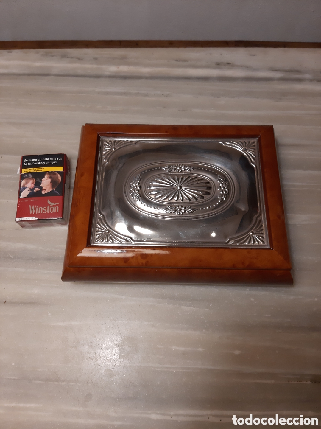 Antig&uuml;edades: Antigua caja de raiz y plata - Foto 4