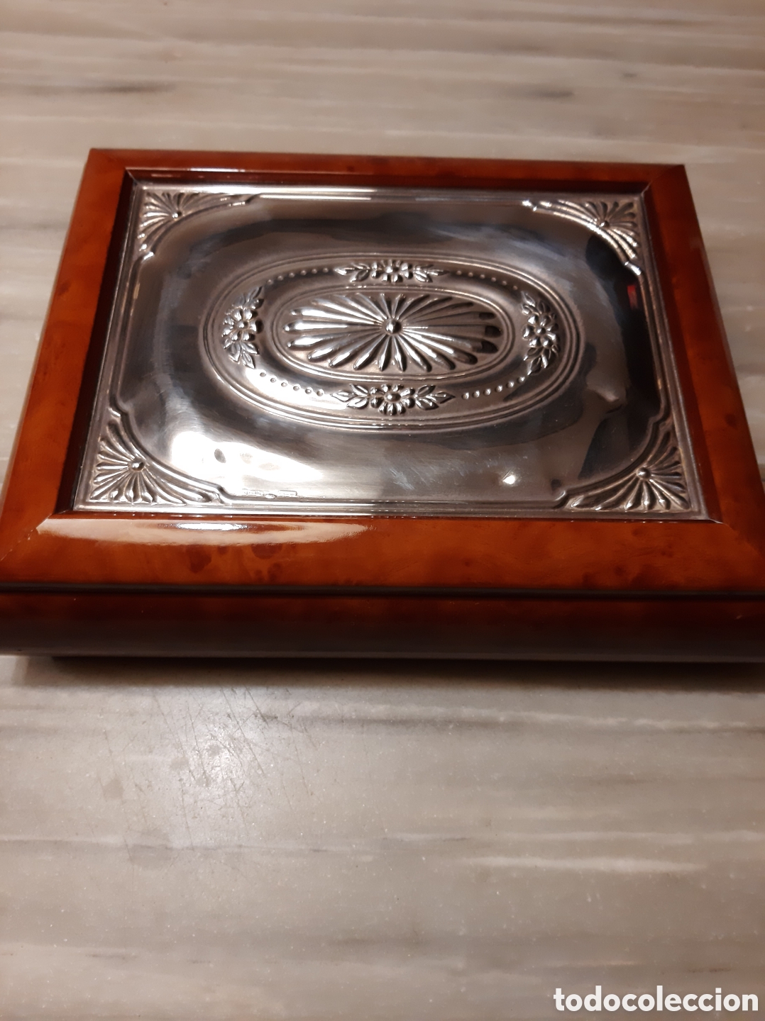 Antig&uuml;edades: Antigua caja de raiz y plata - Foto 8