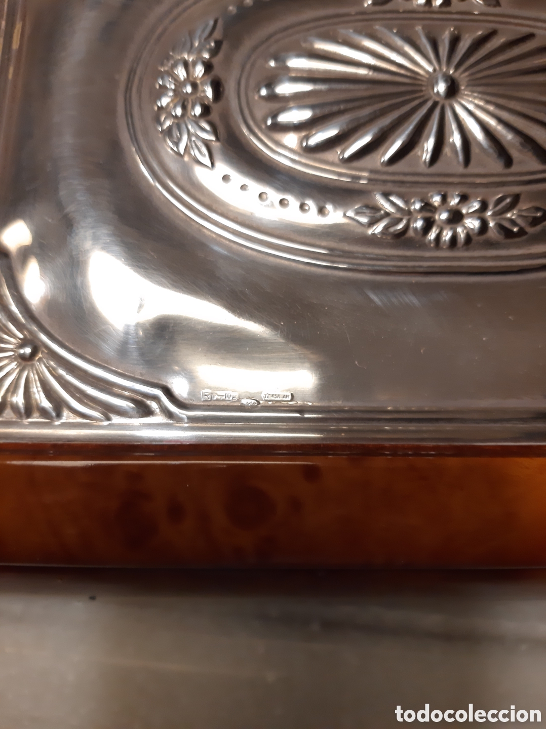 Antig&uuml;edades: Antigua caja de raiz y plata - Foto 14