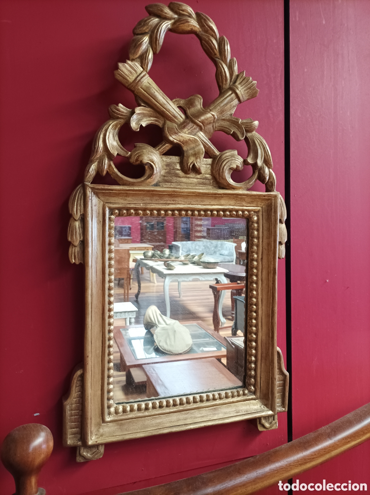Antig&uuml;edades: Espejito franc&eacute;s en madera maciza - Foto 4