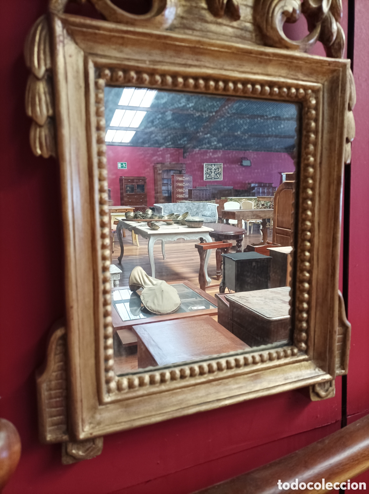 Antig&uuml;edades: Espejito franc&eacute;s en madera maciza - Foto 5