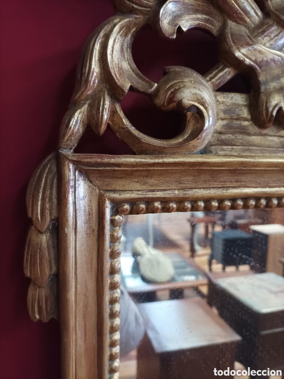 Antig&uuml;edades: Espejito franc&eacute;s en madera maciza - Foto 6