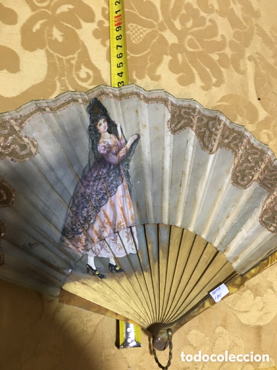 Antig&uuml;edades: Aaaaaaa Abanico maja con mantilla - Foto 12
