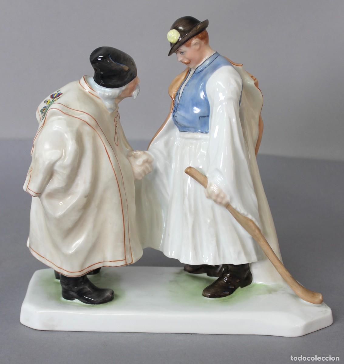 Antig&uuml;edades: Figura Despedida 5506 Porcelana Herend Hungr&iacute;a siglo XX