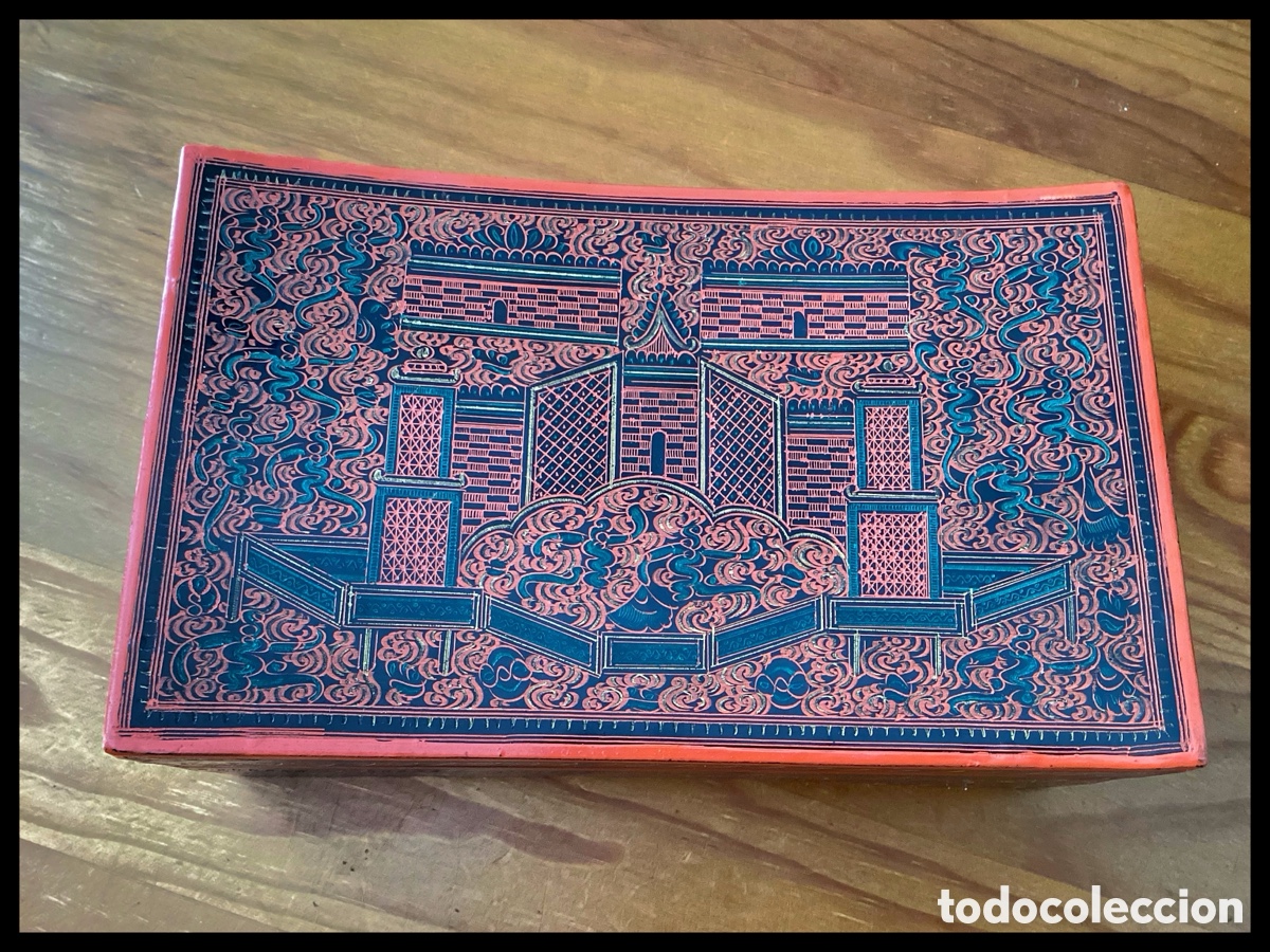 Antig&uuml;edades: Caja de laca birmana. Burmese Lacquerware Box. XIX thc. - Foto 2