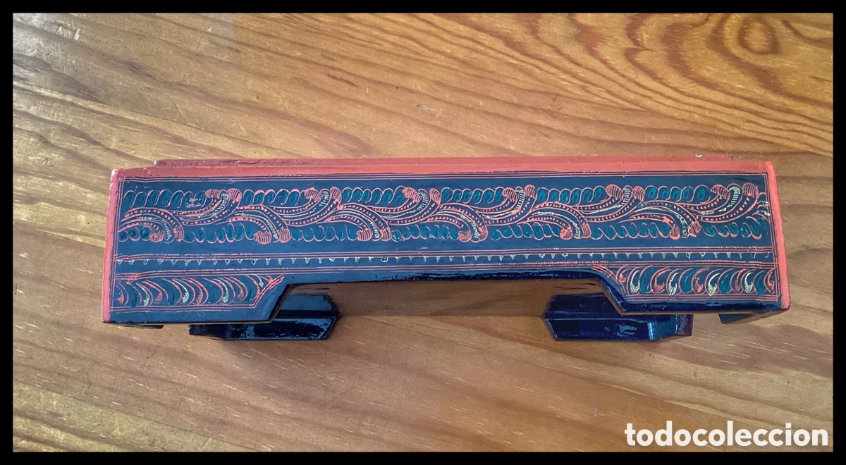 Antig&uuml;edades: Caja de laca birmana. Burmese Lacquerware Box. XIX thc. - Foto 12