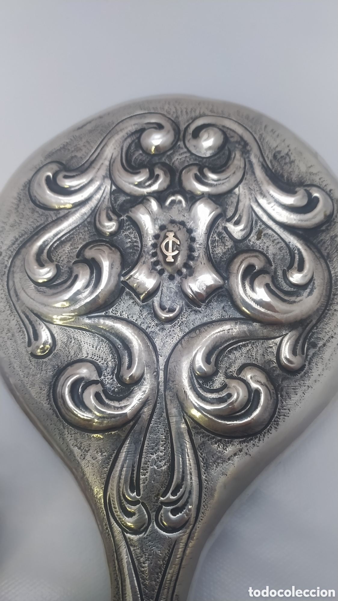 Antig&uuml;edades: Antiguo juego de tocador plata y oro - Foto 3