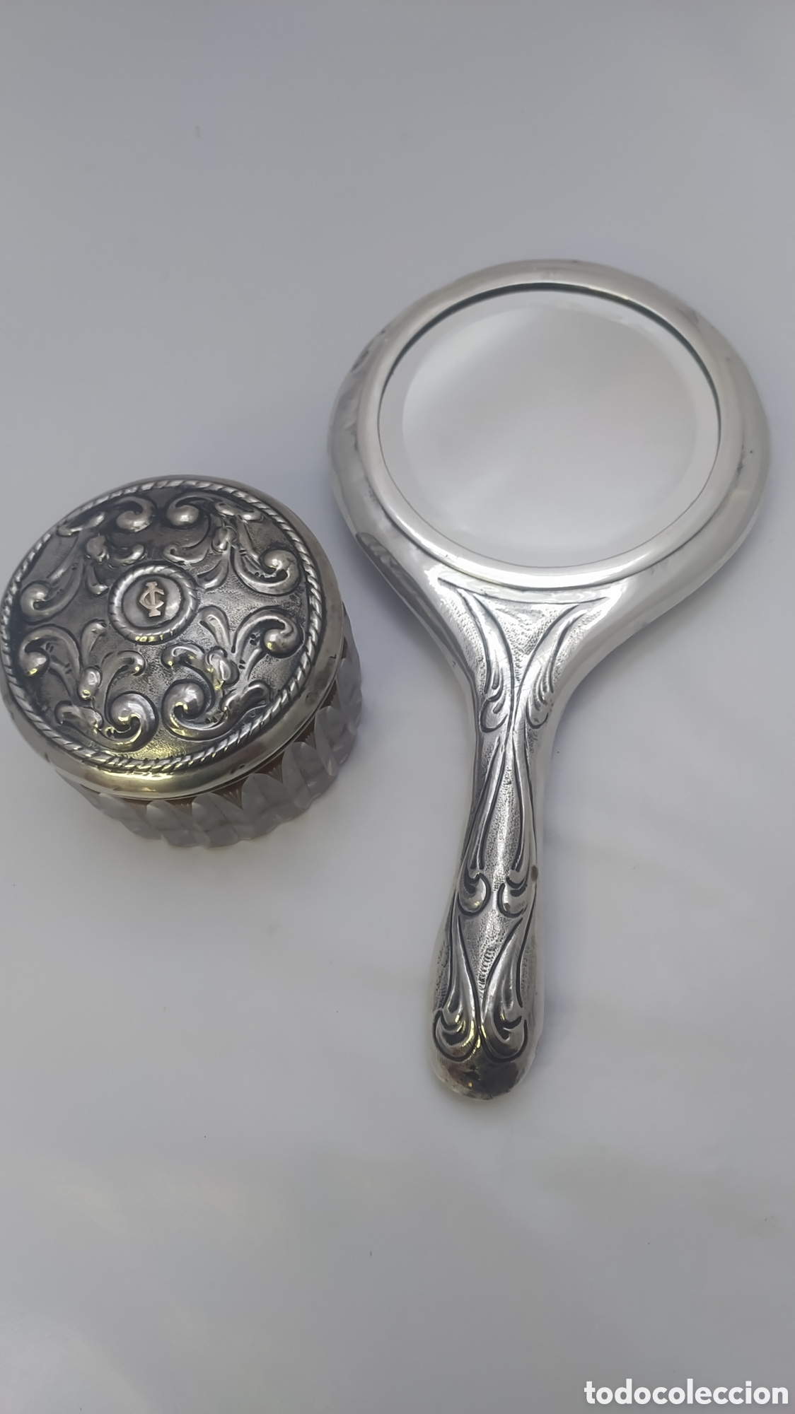 Antig&uuml;edades: Antiguo juego de tocador plata y oro - Foto 5