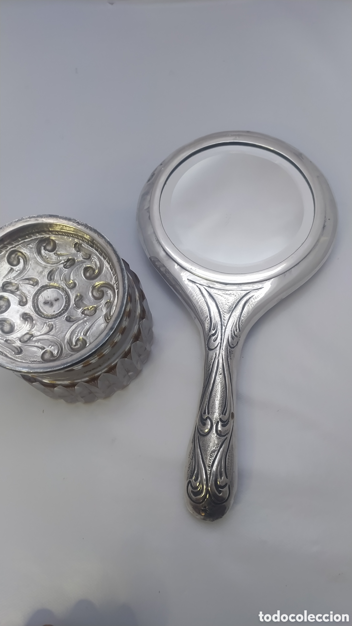 Antig&uuml;edades: Antiguo juego de tocador plata y oro - Foto 6