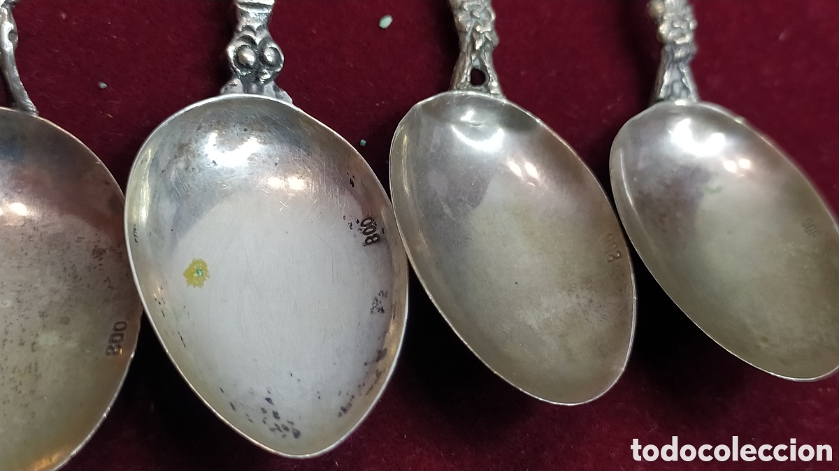 Antig&uuml;edades: Cucharillas de colecci&oacute;n de plata 800 - Foto 3