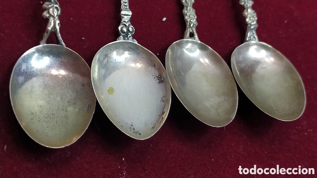 Antig&uuml;edades: Cucharillas de colecci&oacute;n de plata 800 - Foto 5