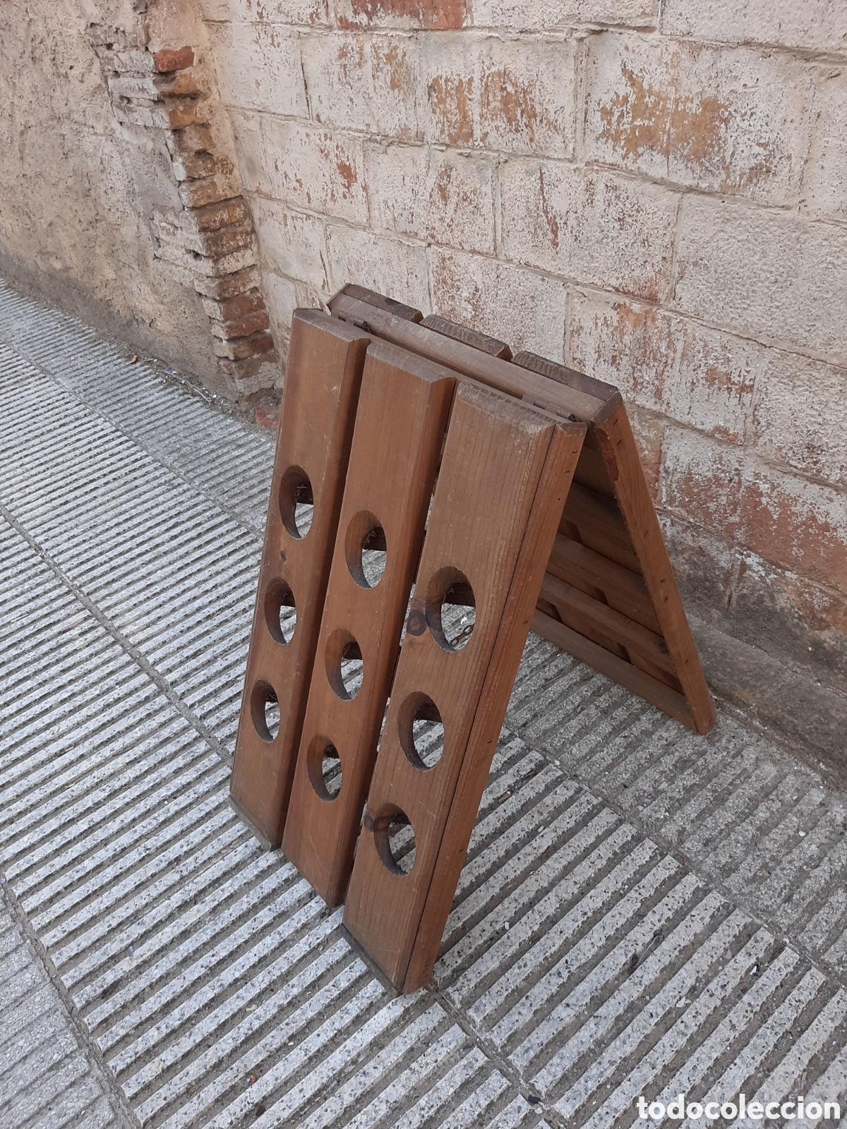 Antig&uuml;edades: Botellero antiguo de madera - Foto 3