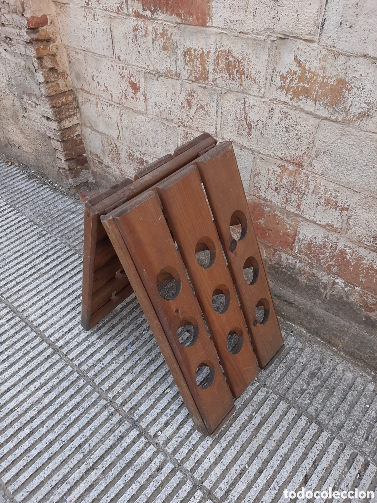 Antig&uuml;edades: Botellero antiguo de madera - Foto 6