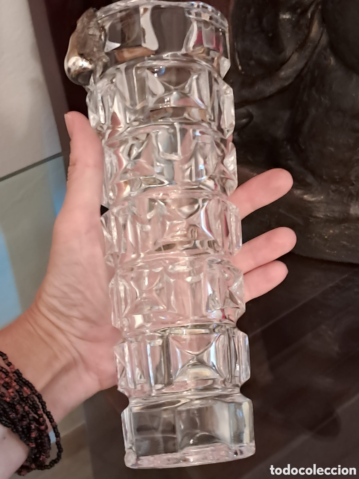 Antig&uuml;edades: Jarron cristal y plata - Foto 6