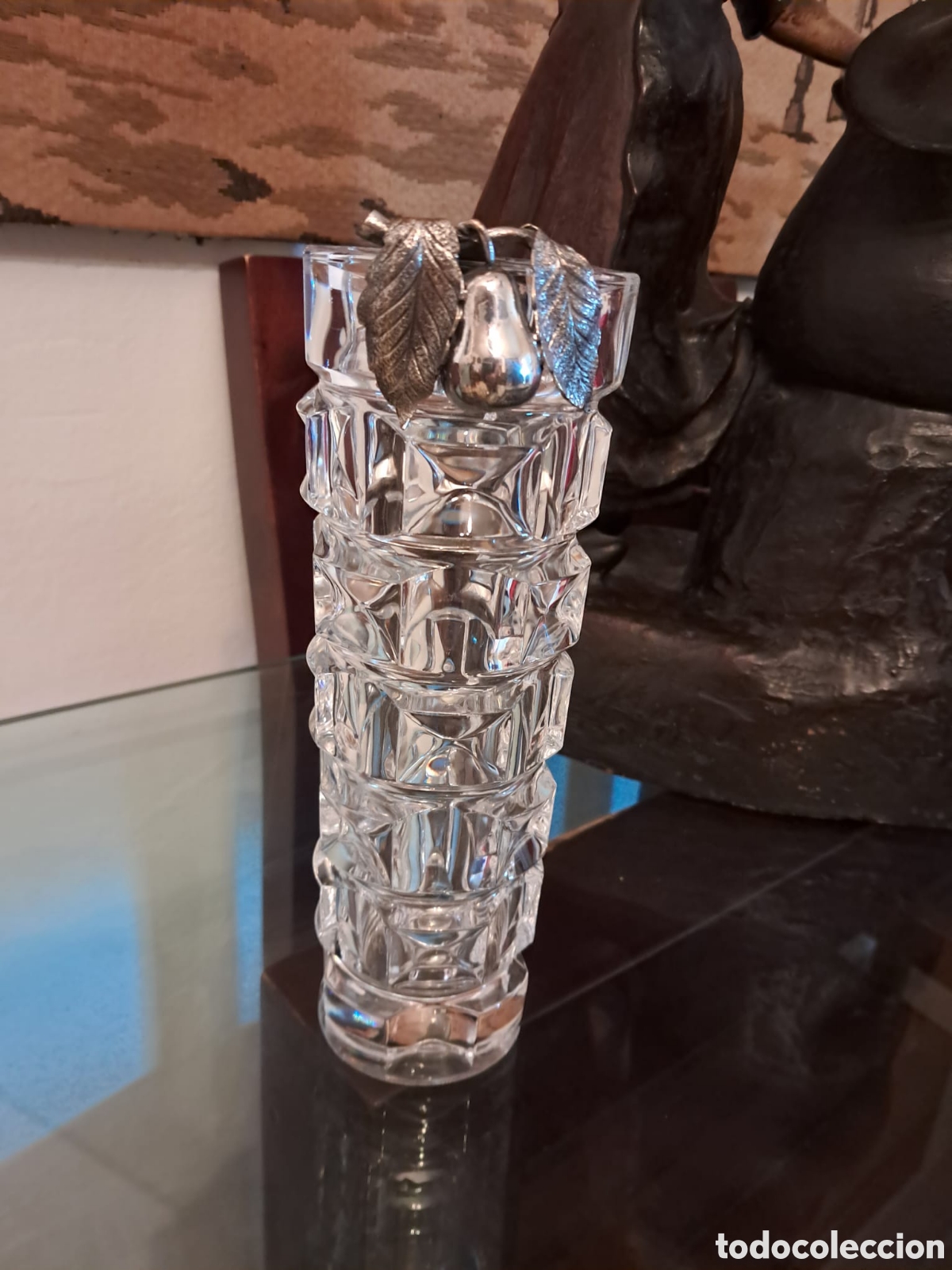 Antig&uuml;edades: Jarron cristal y plata - Foto 1
