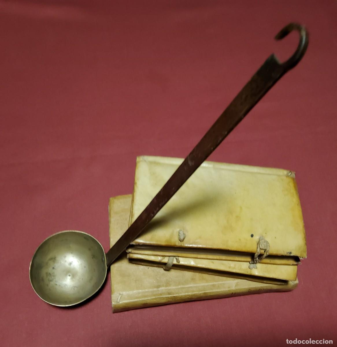 Antig&uuml;edades: ANTIGUO CAZO DE BRONCE Y HIERRO FORJADO - Foto 5