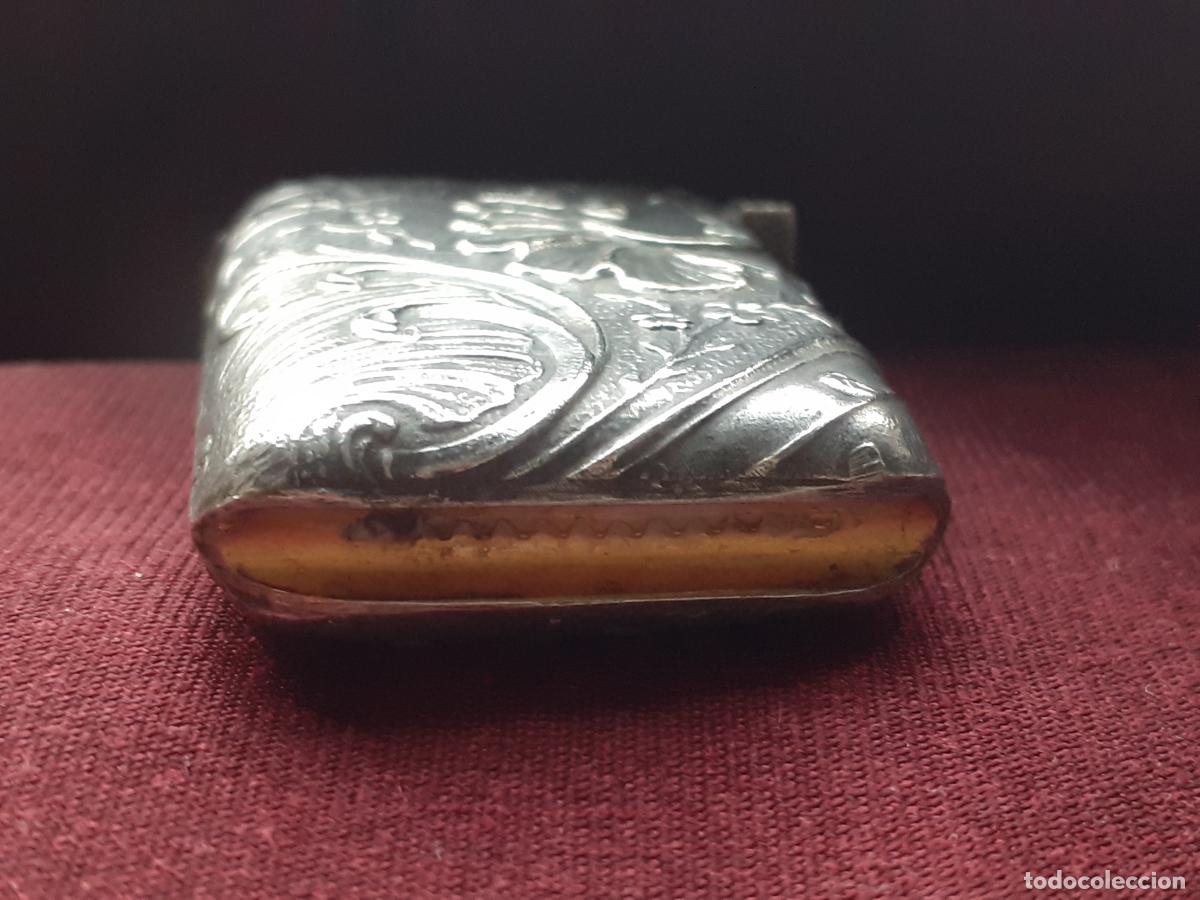 Antig&uuml;edades: Cerillero antiguo de plata - Foto 4
