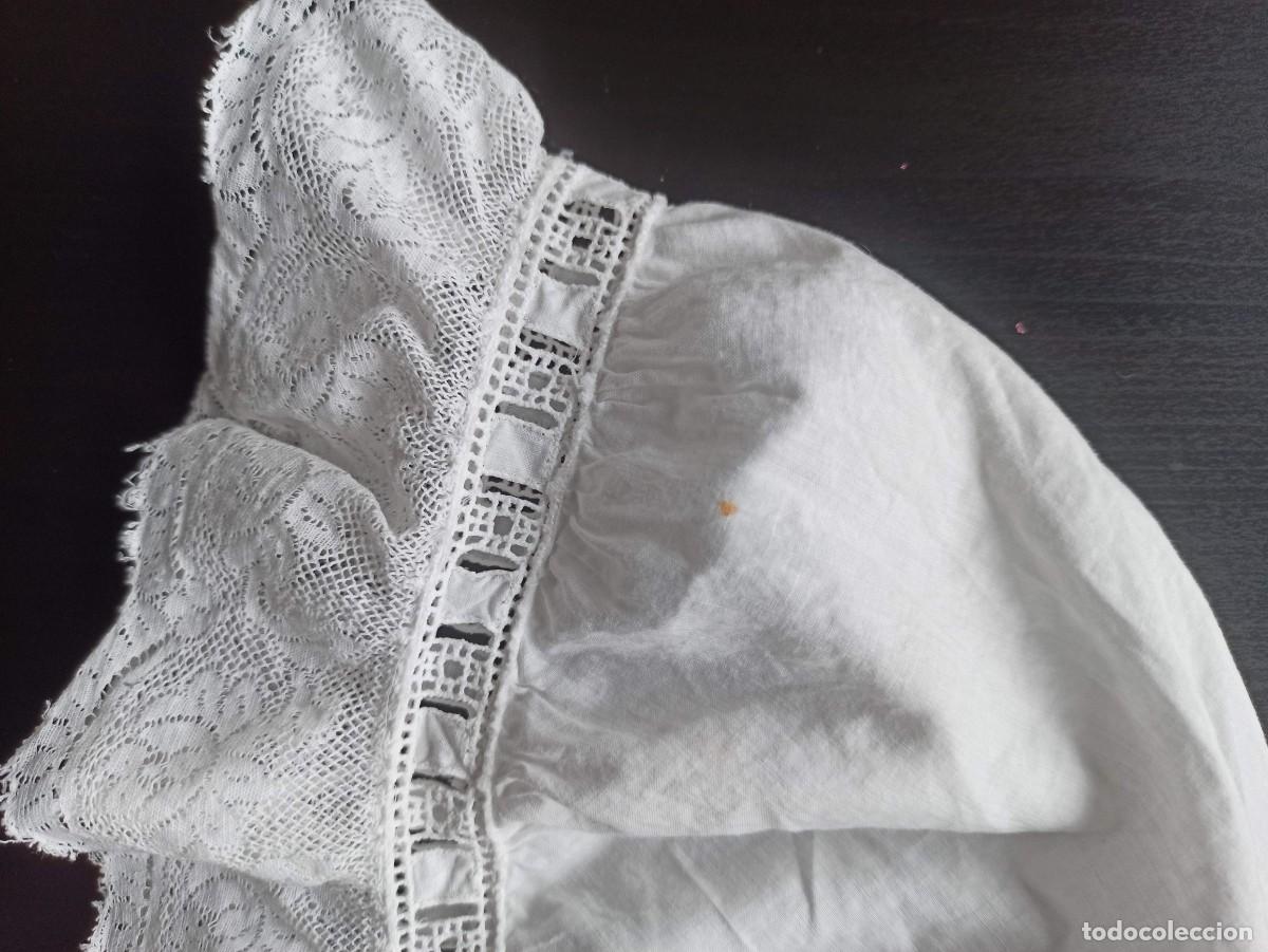Antig&uuml;edades: Antiguo gorro de algod&oacute;n o lino para dormir - Foto 2