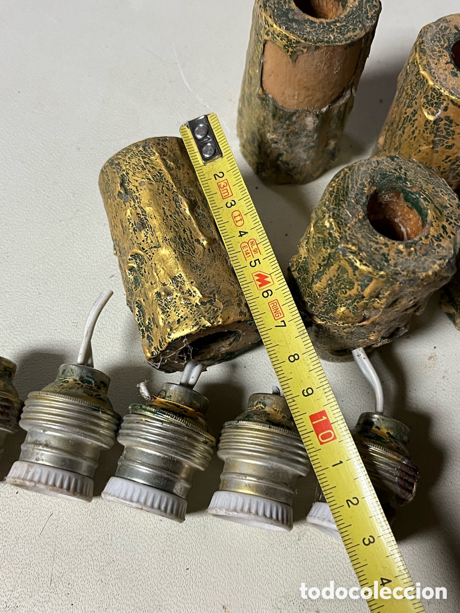 Antig&uuml;edades: PORTALAMPARAS PEQUE&Ntilde;OS CON REPLICA DE VELA. - Foto 2