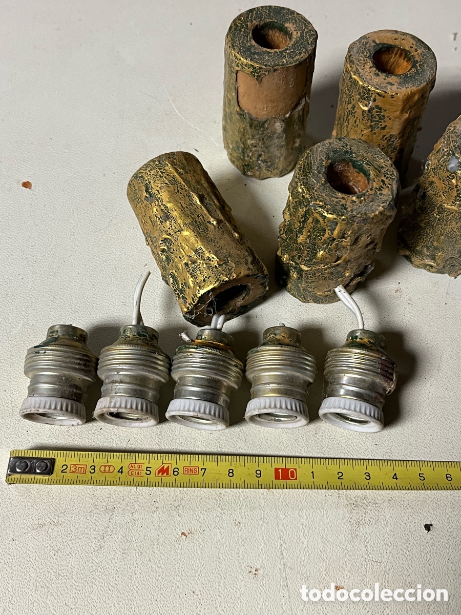 Antig&uuml;edades: PORTALAMPARAS PEQUE&Ntilde;OS CON REPLICA DE VELA. - Foto 3