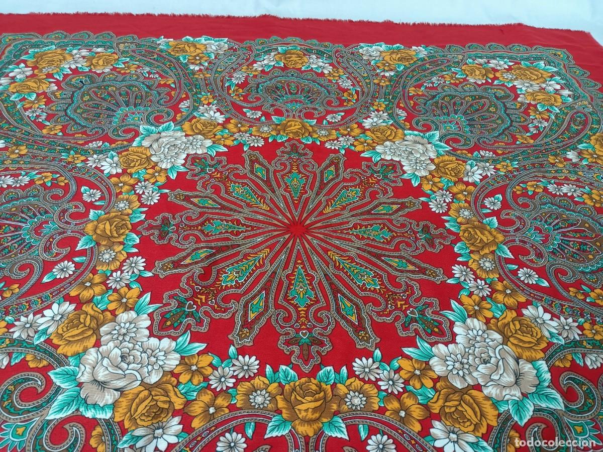 Antig&uuml;edades: ANTIGUO PA&Ntilde;UELO DE LANILLA ROJO - Foto 4
