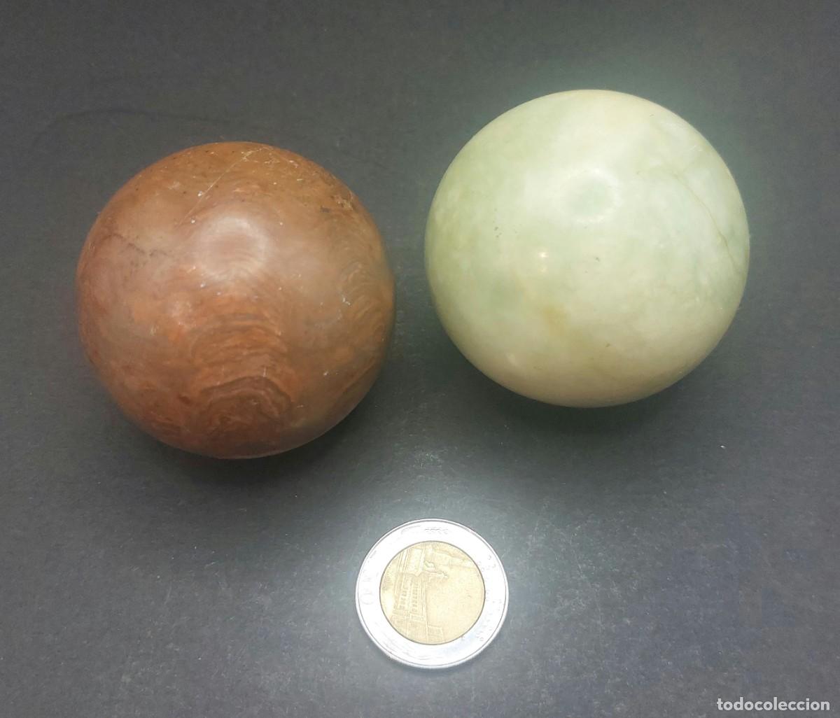 Antig&uuml;edades: BOLAS DE MARMOL 2 UNIDADES - Foto 1