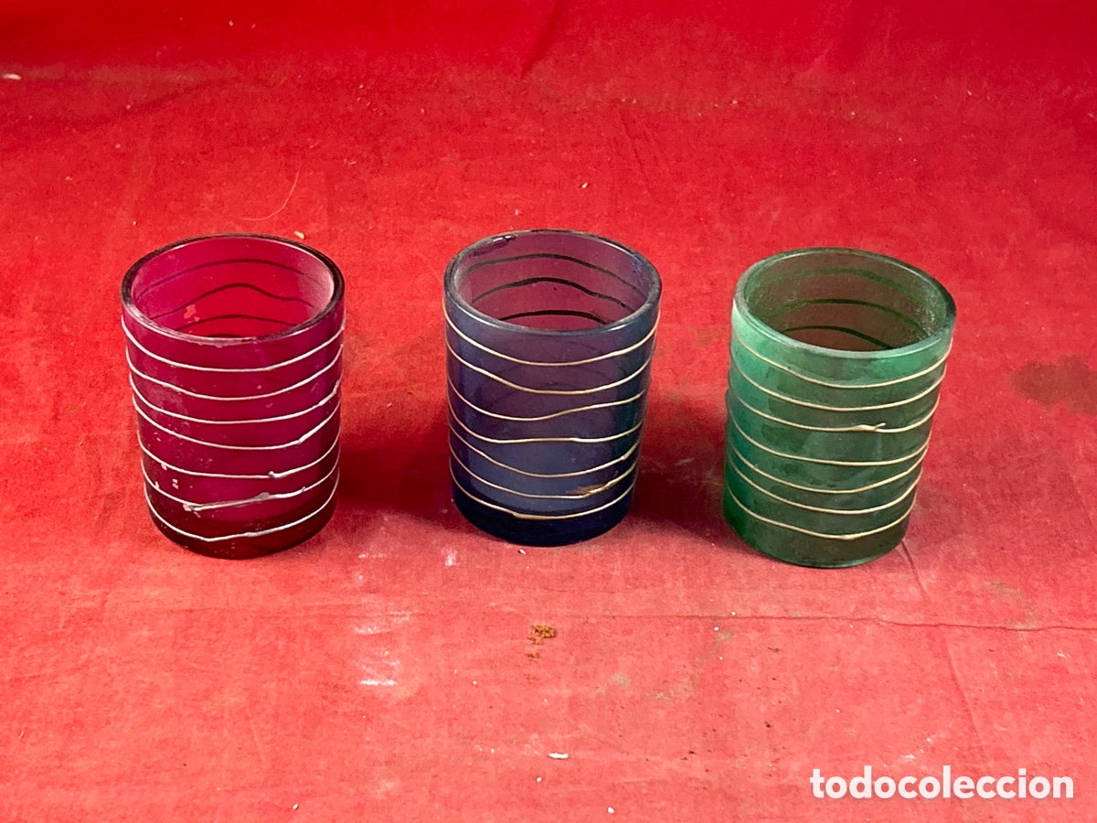 Antig&uuml;edades: VASOS CRISTAL COLORES - Foto 1