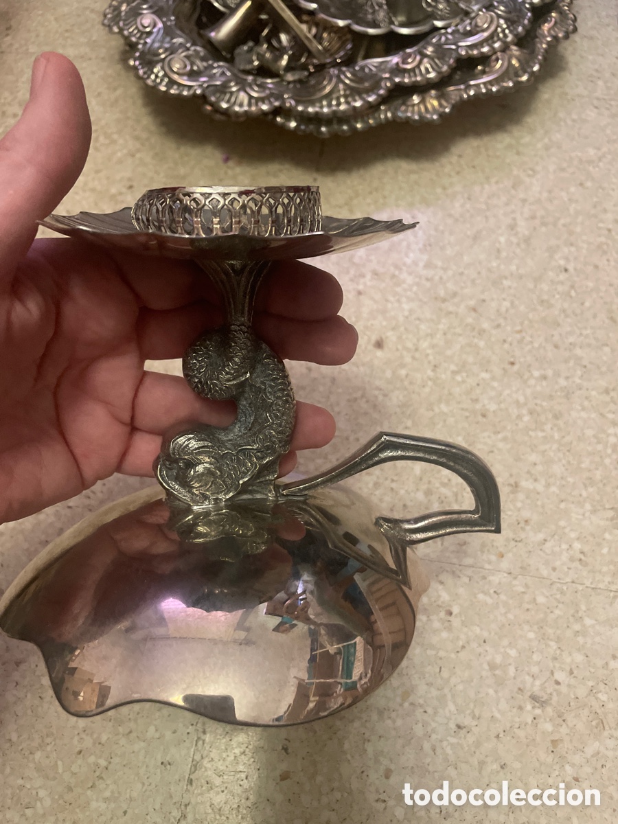 Antig&uuml;edades: Candelabro en alpaca - Foto 1