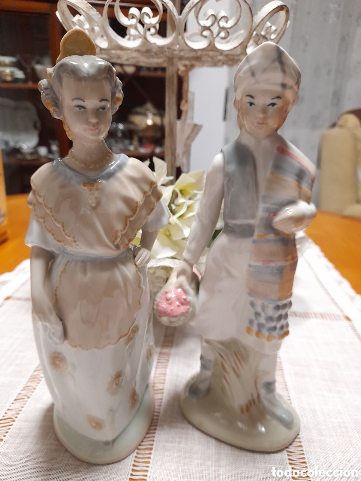 Antiquit&eacute;s: PAREJA DE FIGURAS DE PORCELANA SAMBO