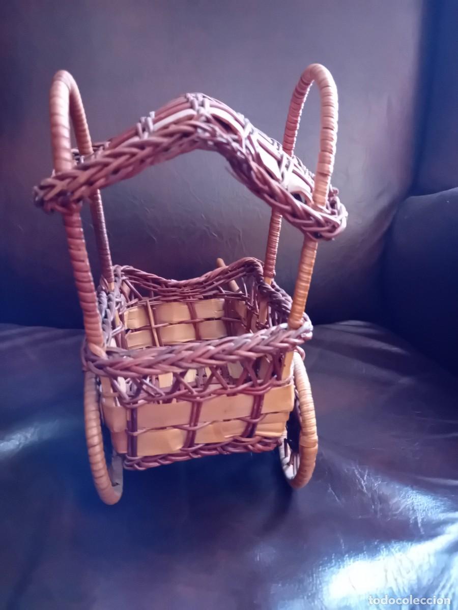Antig&uuml;edades: Carrito de mimbre botellero - Foto 4