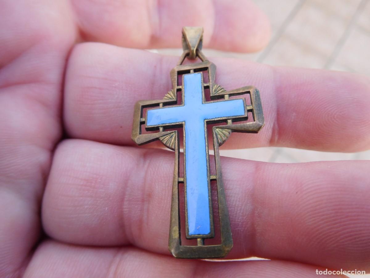Antig&uuml;edades: Cruz antigua de bronce y esmalte - Foto 2