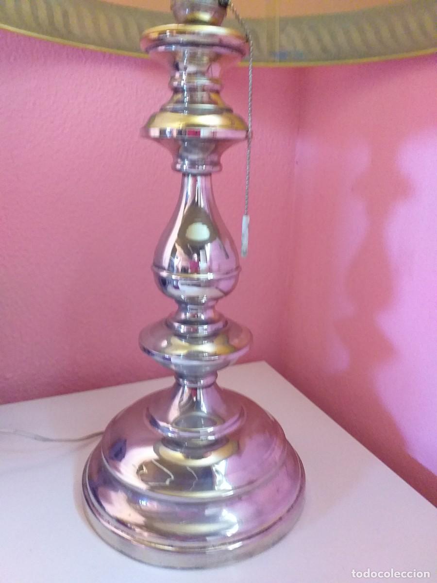 Antig&uuml;edades: L&aacute;mpara de mesa plateada - Foto 3