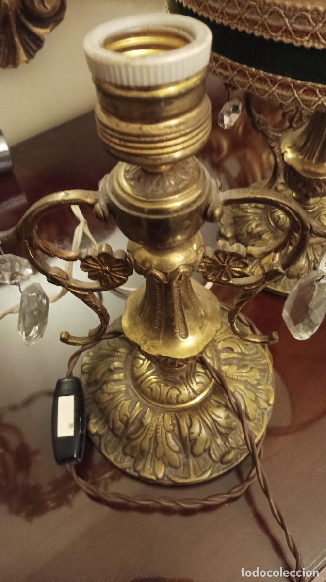 Antig&uuml;edades: lamparitas bronce mesilla de noche - Foto 1