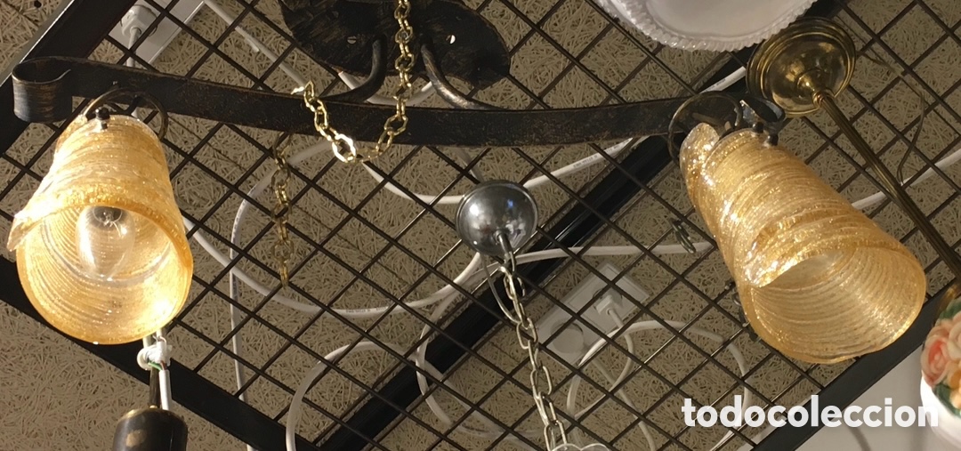 Antig&uuml;edades: L&aacute;mpara de techo. Hierro forjado. - Foto 1