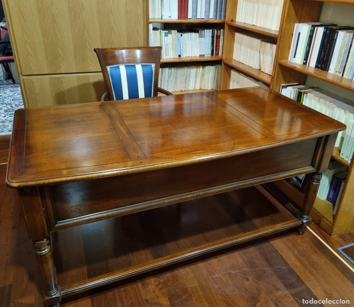 Antig&uuml;edades: Mesa despacho madera modelo Luis Phillipe - Foto 1