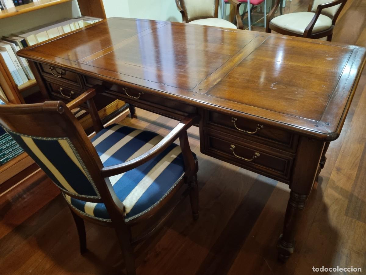 Antig&uuml;edades: Mesa despacho madera modelo Luis Phillipe - Foto 2