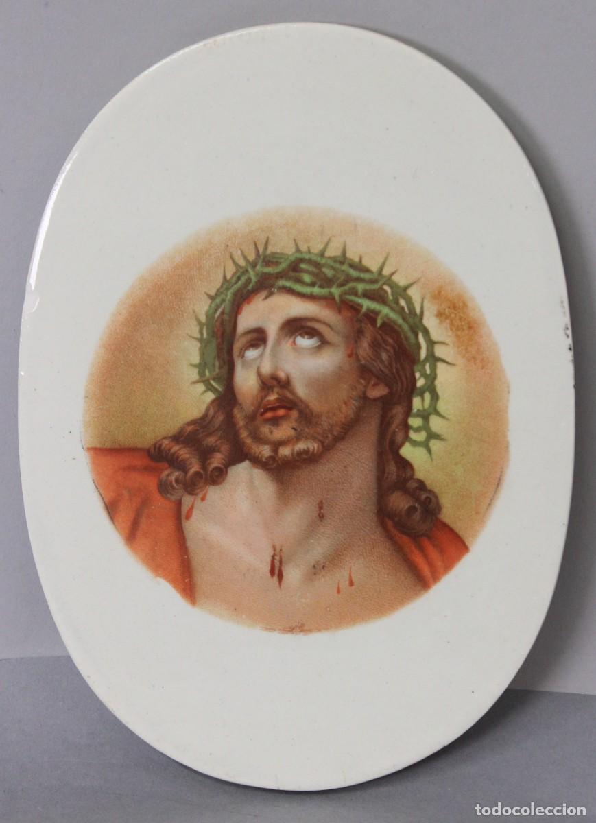 Antig&uuml;edades: Ecce Homo Coronado de Espinas Cer&aacute;mica Alc&aacute;ntara Lisboa siglo XX