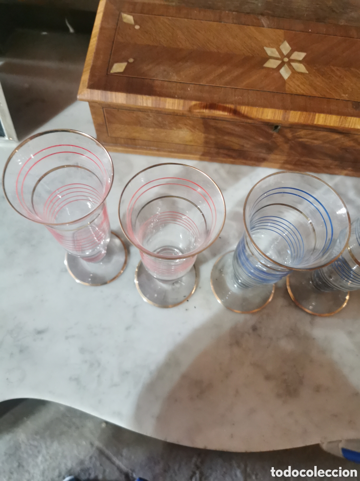 Antig&uuml;edades: 6 copas refresco circa 1930 18cm - Foto 5
