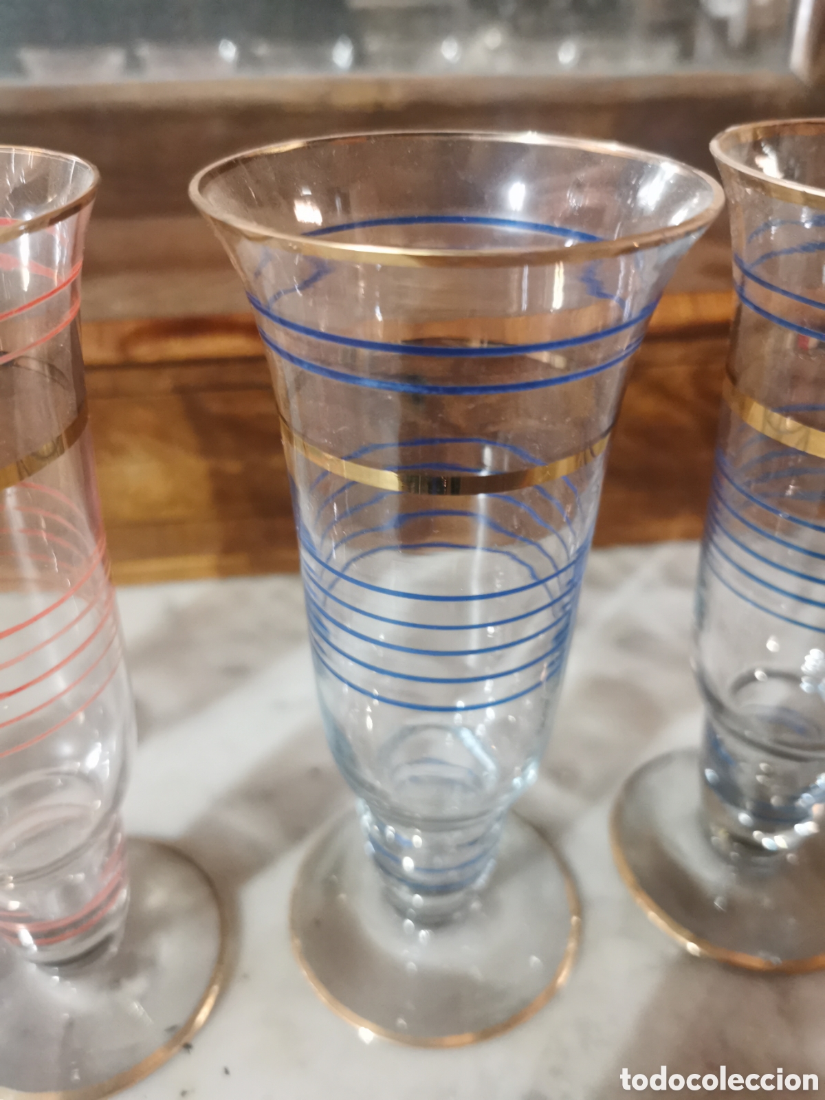 Antig&uuml;edades: 6 copas refresco circa 1930 18cm - Foto 6