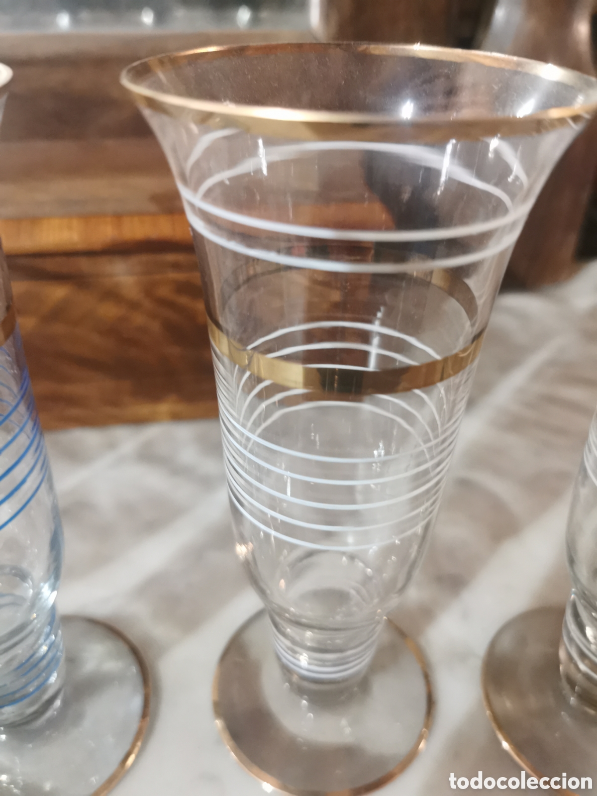 Antig&uuml;edades: 6 copas refresco circa 1930 18cm - Foto 7